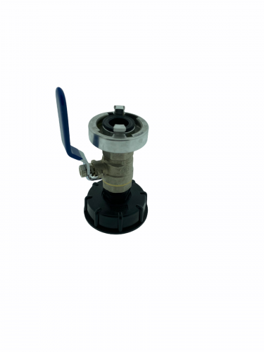 Adapter IBC S60 mit Messing- Kugelhahn auf Storz D